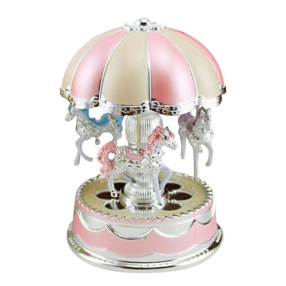 Dvkptbk Kids Girls LED Carousel Light Music Box Birthday Gift Musical Toy