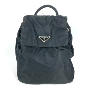Pre-Owned Prada Triangle Logo Plate Backpack B2811F Black  display picture 2