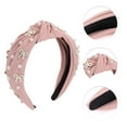 thumbnail image 3 of Unique Bargains 1 Pc Bow Faux Pearls Tie Headbands for Women Pink, 3 of 6