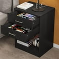 thumbnail image 6 of Set of 2 Black Nightstand with Charging Station, Wood Night Stands End Side Table for Bedroom Living Room Home Office, 6 of 10