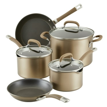 Circulon Premier Professional 8 Pc Nonstick Pots and Pans Set, Bronze