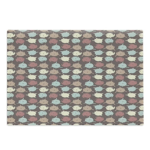 Children Cutting Board, Globefish Pattern in Pastel Colors Cartoon Underwater Monsters Repetition, Decorative Tempered Glass Cutting and Serving Board, in 3 Sizes, by Ambesonne