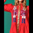 thumbnail image 4 of Vestido Camisero de Cascanueces para Mujer, con Brillo Navideño, Sudadera de Papá , Minivestido Tipo Suéter Rojo L, 4 of 7
