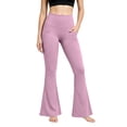 thumbnail image 2 of Ashyfjp Sport Workout Flared Yoga Pants for Women Solid Wide Elastic Waist Soft Comfortable Full Length Bottoms Ideal for Daily Yoga Training Wear, Size (S-XXL), 2 of 9