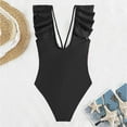 thumbnail image 6 of Sngxgn Women's Ribbed Swimsuit Tie Side Bathing Suits Ladies Swimwear(Black,M), 6 of 6
