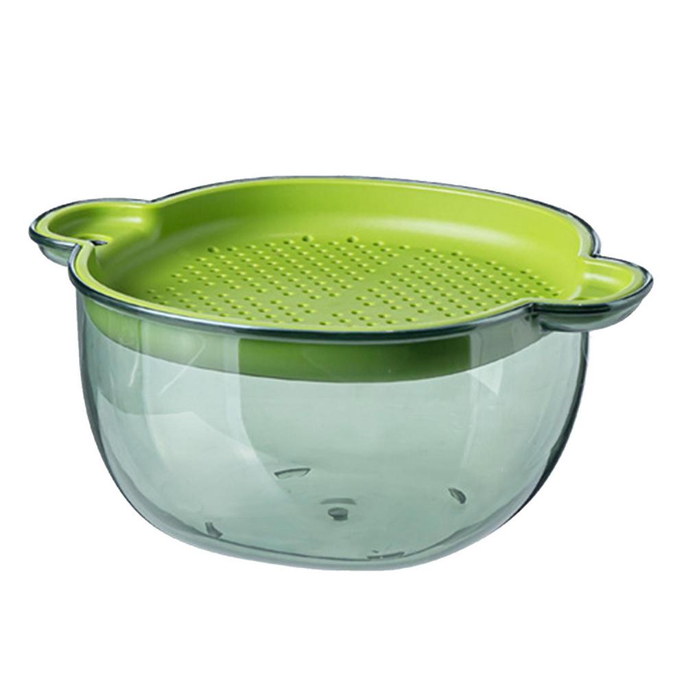 Rice Washer Strainer Bowl Hanging Kitchen Transparent Colander Bowl
