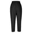thumbnail image 5 of QUYUON Womens Sweat Pants Clearance Fashion Solid Buttons Cotton Linen Casual Loose Trouser Wide Leg Pants Lightweight Summer Pants Women Full Length Pant Leg Loungewear Style P1625 Black L, 5 of 6