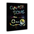 thumbnail image 2 of Stupell Industries Contemporary Gamer Zone Vintage Controller Neon Paint Splatter Canvas Art, 36 x 48, by Victoria Barnes, 2 of 6