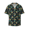 thumbnail image 2 of Lsque Colorful Turtles print Men's Cuban Collar Short Sleeve Shirt Summer Beachwear Casual Button Down Fashionable Vacation Leisure Shirt-3X-Large, 2 of 7