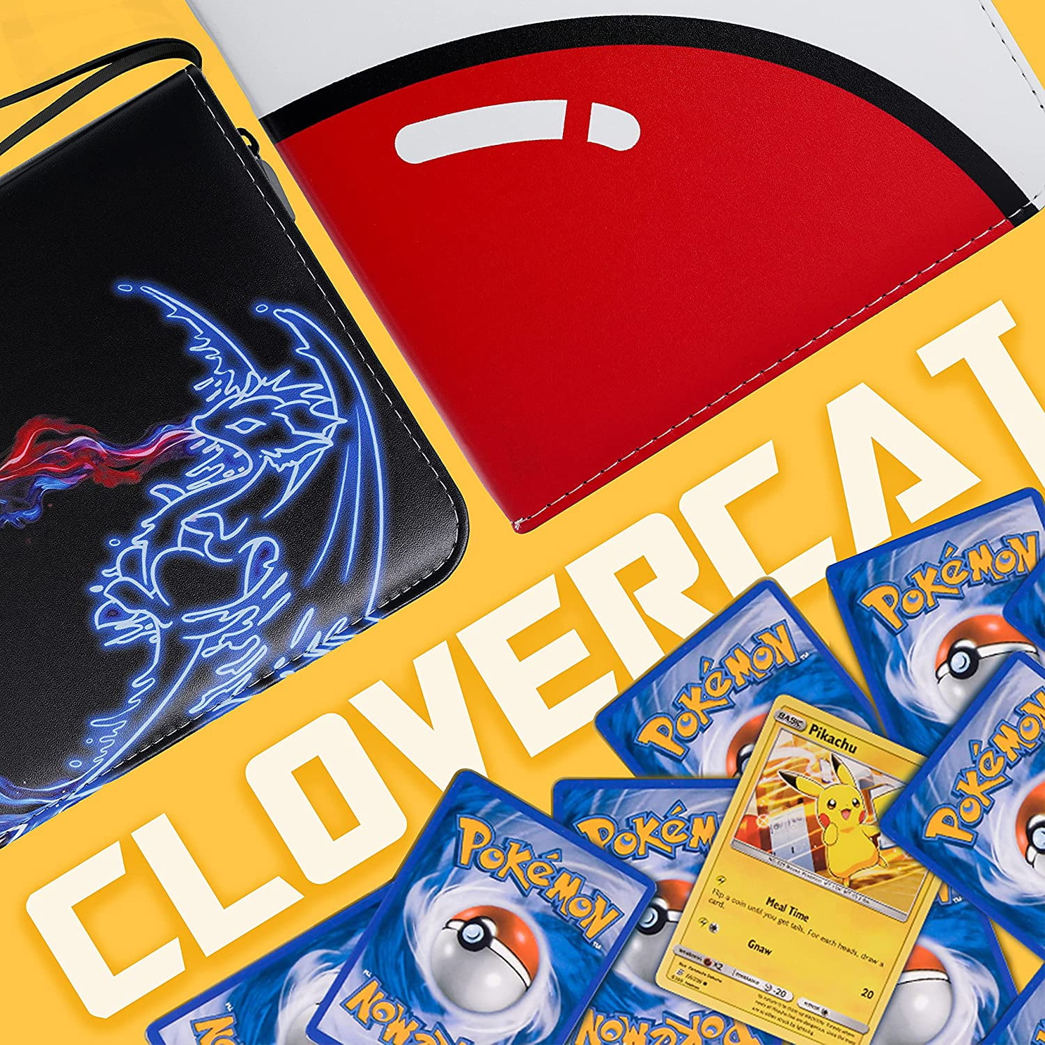 giant pokemon card binder Amazon.com: Jumbo Card Binder for Pokemon Jumbo Cards, iofeiwak® Oversized  2 Pockets Card Binder with 3 Rings - Holds 80 Cards with 40 Removable  Sleeves main image 1