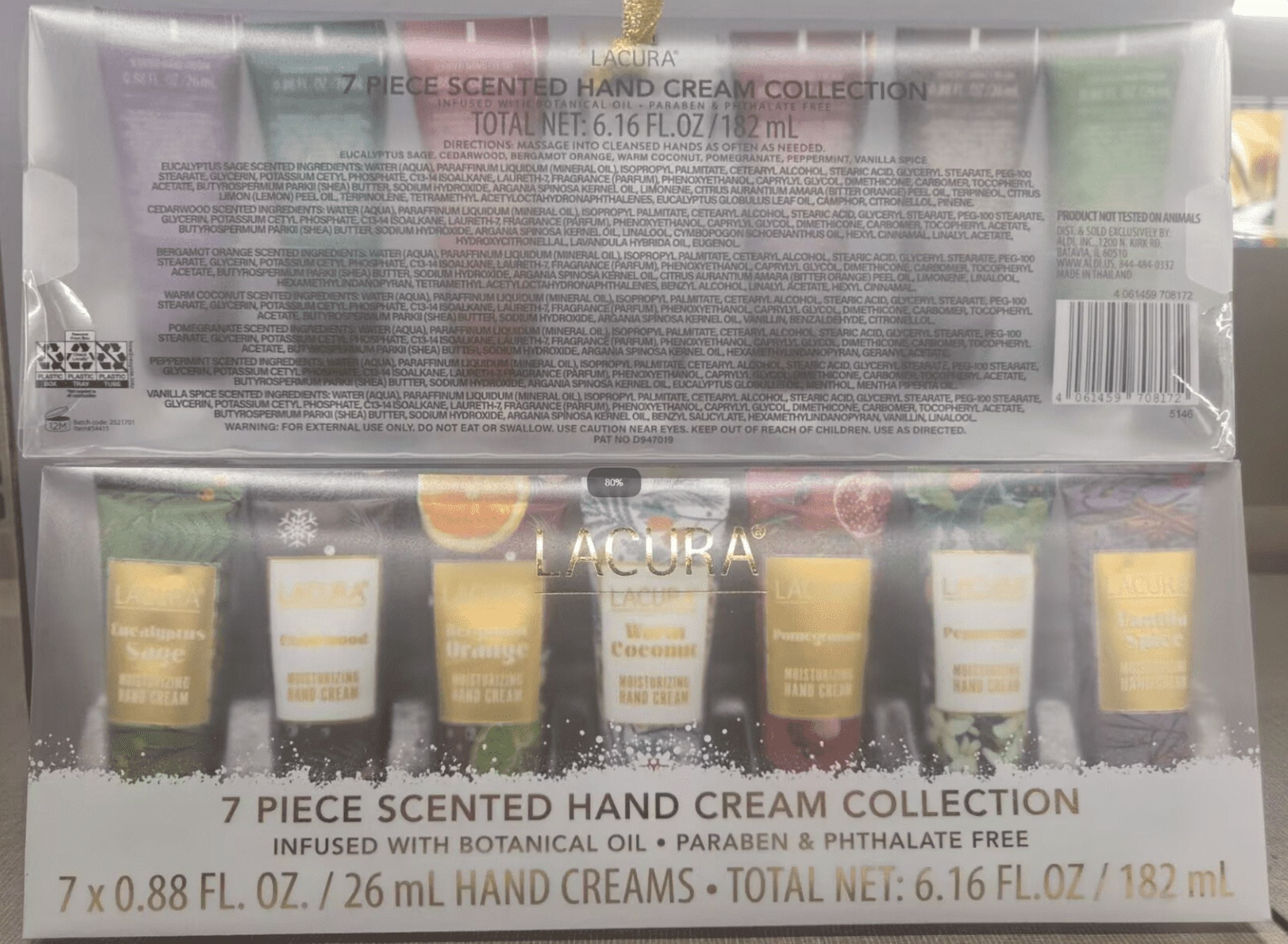 Lacura 7 Pieces Scented Hand Cream Collection Infused with