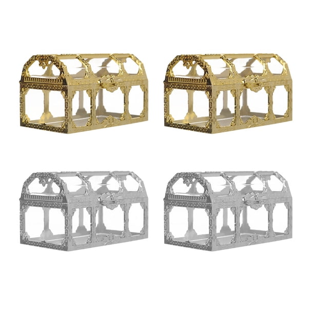 KAKOWELY 4 cajas huecas para dulces con forma de cofre del tesoro, suministros para bodas
