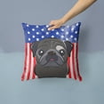 thumbnail image 2 of Caroline's Treasures BB2193PW1414 American Flag and Black Pug Fabric Decorative Pillow , 14Hx14W, multicolor, 2 of 4