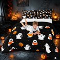 thumbnail image 3 of Homewish Cute Ghost Pumpkin Full Size Comforter Sets, Halloween Spooky Animal Bedding Comforter Set, Black Orange, Black Reversible, 3-Piece 1 Comforter and 2 Pillowcases, 3 of 6