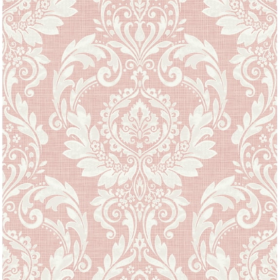 NextWall Light Pink Cora Damask Peel and Stick Wallpaper