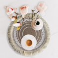thumbnail image 4 of Boho Style Round Woven Placemats with Fringe Dining Mat Tassel Table Mat Cotton White Tassel B, 4 of 8