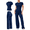 Ink, variant on 2 Piece Outfits Leggings Workout Sets for Women, Short Sleeve Fitted Tee and High Waisted Straight Leg Pants, for Gym Training, Yoga, Athletic Pilates Outfits Activewear,