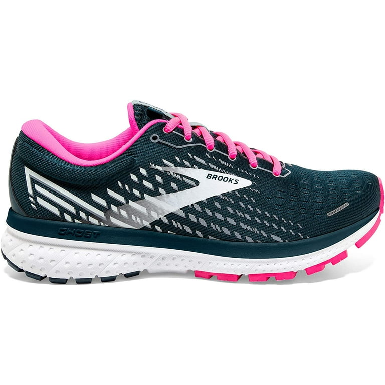 Brooks Womens Ghost 13 Running Shoe Reflective Pond Pink Ice 7
