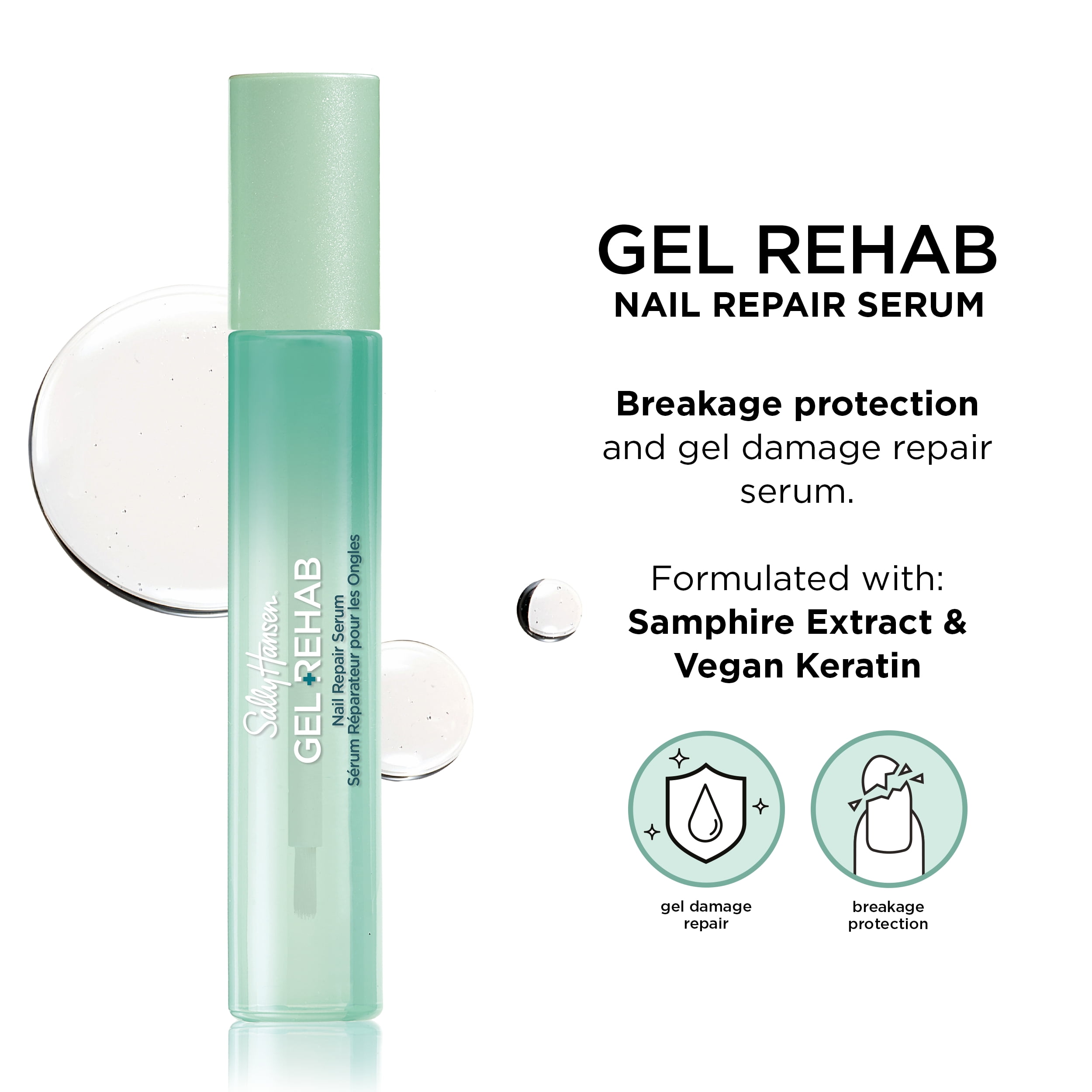 Sally Hansen Gel Rehab Quick-Drying Nail Repair Serum with Samphire Extract & Vegan Keratin
