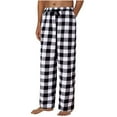thumbnail image 1 of Sunloudy - Pantalón largo de pijama de algodón informal para hombre, cintura elástica, ropa de dormir a cuadros, pantalones de salón Sunloudy  S M L XL XXL, 1 of 8