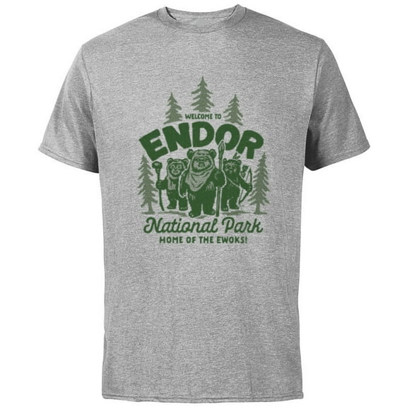 Star Wars Travel Vacation Endor National Park Ewoks - Short Sleeve Cotton T-Shirt for Adults - Customized-Athletic Heather