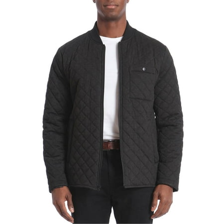 Bagatelle Mens Quilted Water-Resistant Quilted Bomber Jacket X-Large Charcoal