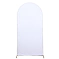 thumbnail image 2 of Balsa Circle 6 ft White Fitted Matte Spandex Round Top Wedding Arch Backdrop Stand Cover Party Events Decorations, 2 of 8
