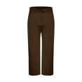 thumbnail image 6 of Enjoytime Men's Pants Comfy Solid Color Elastic Waist Straight Leg Baggy Trousers Outdoor Workout Casual Pants Brown S, 6 of 7