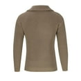 thumbnail image 5 of Donemore Men Solid-Color Knitted Elastic Sweater Zipper Long Sleeve High-neck Lapel Turtleneck Sweater, 5 of 9