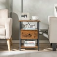 thumbnail image 3 of Gymax Nightstand Bedside Sofa End Table w/ Charging Station Open Shelves & Drawer, 3 of 10
