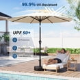 thumbnail image 4 of Garvee 9 feet Outdoor Patio Umbrella, with Push Button Tilt & 8 Sturdy Ribs,  Off-White, 4 of 7
