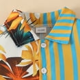 thumbnail image 6 of Mercatoo Clothes&nbsp;Set Children for Toddler Boys Short Sleeve Striped Patchwork Floral Prints T Shirt Tops Shorts Outfits, 6 of 6