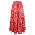 thumbnail image 4 of LYXSSBYX Womens Skirts and Dresses Clearance Women's Summer Sexy Casual Dress Floral Print Beach Long Skirts Boho Elastic High Waist Pleated A-Line Flowy Swing Ruffled Tiered Maxi Skirts, 4 of 8