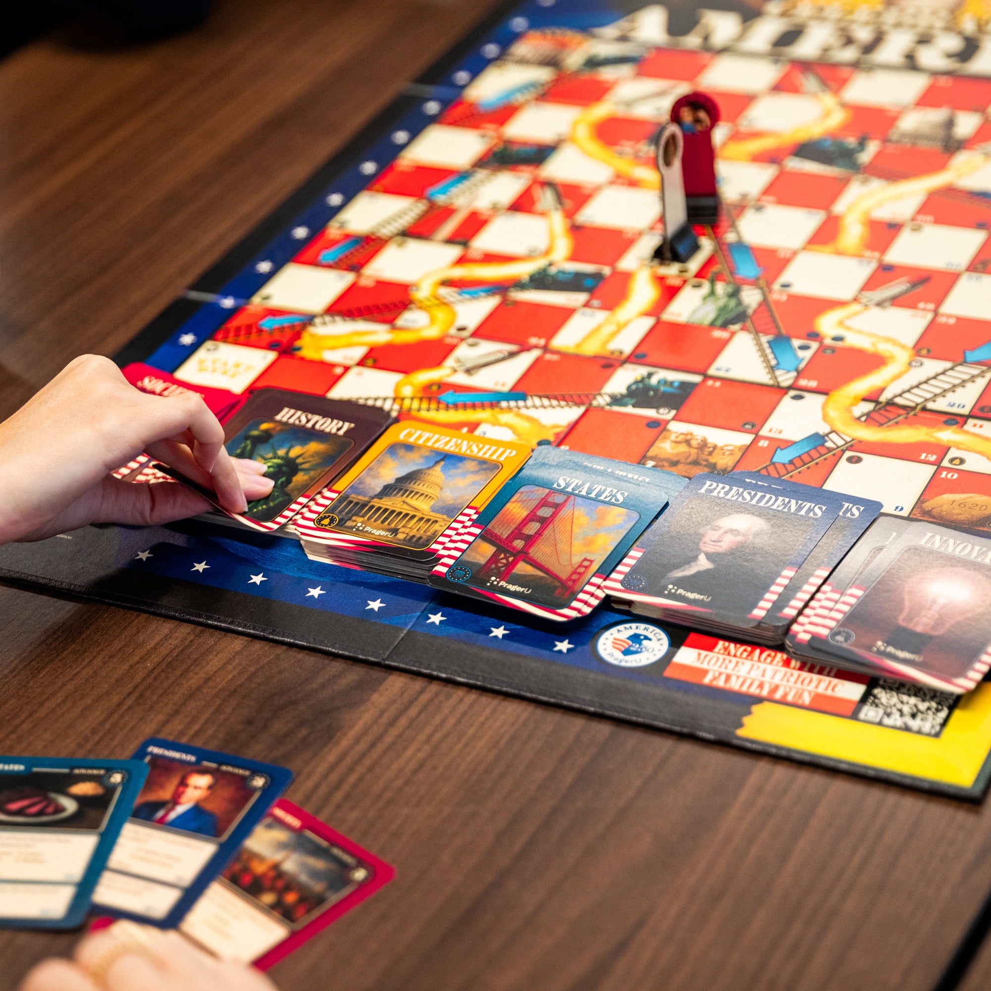 PragerU: Celebrate America - Race to the White House Board Game, USA Trivia Game, America’s 250th Anniversary Edition, Families & Kids 8+, 2+ Players