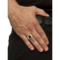 thumbnail image 3 of PalmBeach Jewelry Men's Cushion-Cut Onyx and Cubic Zirconia Ring in 14k Gold-plated Sterling Silver Sizes 8-16, 3 of 6