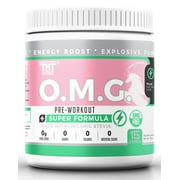 OMG Natural, Organic Pre Workout Mix – Caffeine, Creatine, L Citrulline, L Tyrosine, Beta Alanine, Synephrine, & COQ10 Supplement Powder for Women & Men – Preworkout Weight Loss, Fat Burn, Muscle Gain