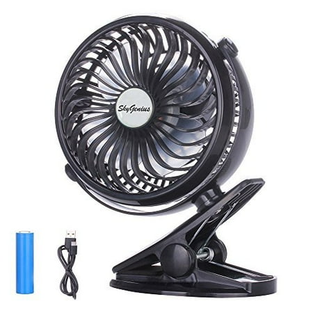 Skygenius Battery Operated Clip On Mini Desk Fan Black Walmart