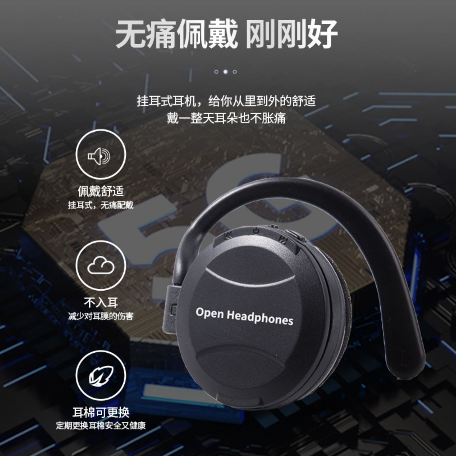 2026 New Ear Hook Bluetooth Headphones, Wireless Sports Earbuds for Men and Women, Noise Cancelling Long Battery Life for Running