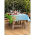 thumbnail image 4 of 60x84 Inch Outdoor Tablecloth with Umbrella Hole Zipper Rectangle Blue Green Easter Rectangular Tablecloths Outside Waterproof Spring Watercolor Eggs Bunny Red Truck Patio Table Cover for Picnic, 4 of 8
