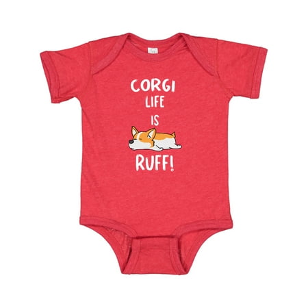 

Inktastic Corgi Life is Rough Gift Baby Boy or Baby Girl Bodysuit