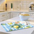 thumbnail image 6 of Yayeee Dish Drying Mat for Kitchen Counter 16"x18" Microfiber Absorbent Pad, Cartoon Plaid Lemon, 6 of 7