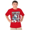 thumbnail image 3 of The Smurfs Cool Kanji Stay Hungry Crewneck T Shirts Boy Girl Teen Brisco Brands L, 3 of 6