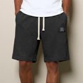 thumbnail image 7 of Mens Swim Trunks Men's Casual Waffle Weave Drawstring Shorts Textured Comfortable Crop Pants with Elastic Waist Pockets Summer Lounge Daily Beach Shorts for Home Vacation Black L, 7 of 7