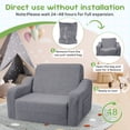thumbnail image 4 of Babyeap 3-in-1 Kids Sofa,Toddler Sofa Bed Fold Out,Comfy Kids Couch,Convertible Baby Chair for Girls and Boys,Light Gray, 4 of 11