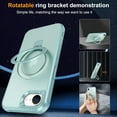 thumbnail image 2 of KOMI for iPhone 16e Case, with Magnetic Ring Stand [Compatible with MagSafe] [Military Grade Protection] Slim Shockproof Translucent Protective Phone Case - Teal, 2 of 7