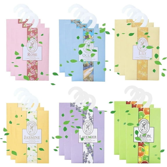 Scented Sachet,Happon 18Pcs Fragrance Sachet Bags Aromatherapy Bag,Wardrobe Fresheners Drawer Fresheners Long Lasting for Drawers Closets, Wardrobes, Bathrooms,Cars
