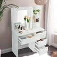 thumbnail image 2 of Makeup Vanity with Drawers, Vanity Desk with Mirror and Lights in 3 Colors, Vanity Table with 12 Lights, Charging Station, Storage Shelves, 2 of 6