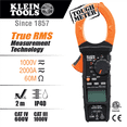 thumbnail image 2 of Klein Tools Digital Clamp Meter, AC Auto-Range TRMS, Low Impedance (LoZ), 2000 Amp, 2 of 9