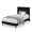 Black, variant on Twin Size Bed Frame with Corduroy Headboard, Upholstered Platform Bed, Strong Wooden Slats, Easy Assembly, Noise Free, No Box Spring Needed