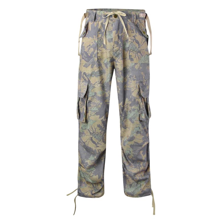 GORGLITTER Women's Camo Baggy Pants - Camouflage Wide Leg Trousers With Drawstring Waist & Pockets